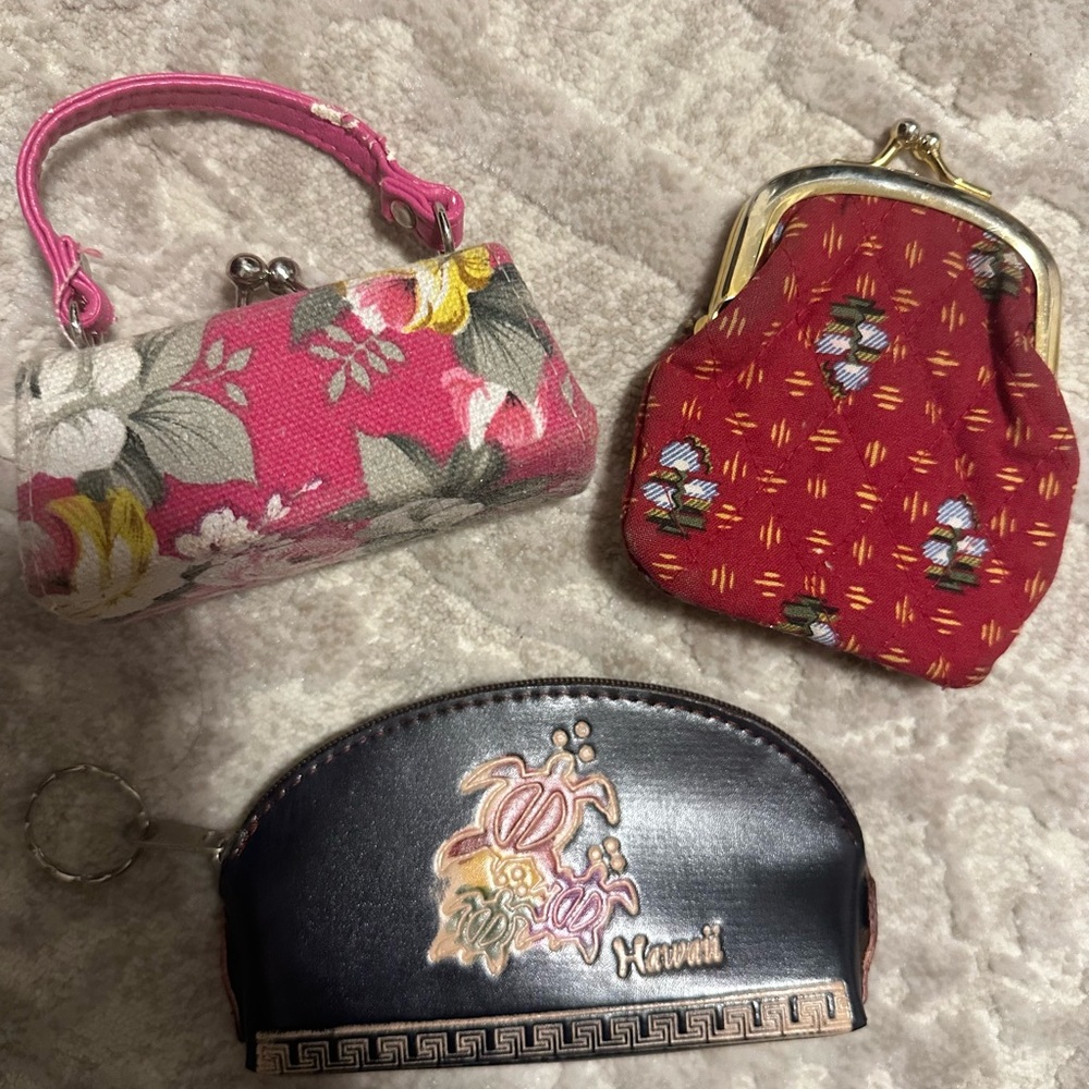 Floral and Patterned Coin Purses Set - Picture 1 of 3